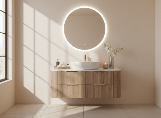 VITO ARDEN Fluted Curved Vanity With Soft Closing Drawers 1200/1500mm(ARD1200W-D/ARD1500W-D)