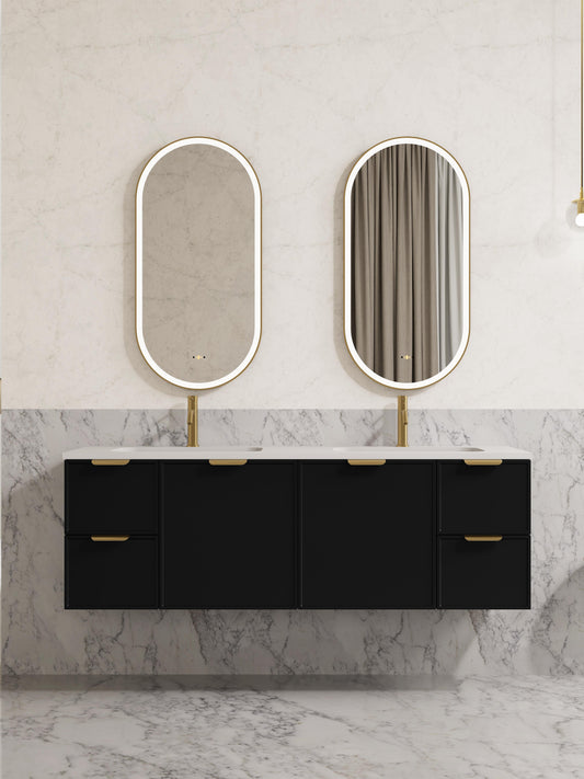 Lirra Iron Framed LED Mirror Electroplated 450/600mm LOFM4590/LOFM60100-MB/BG/BN/GM