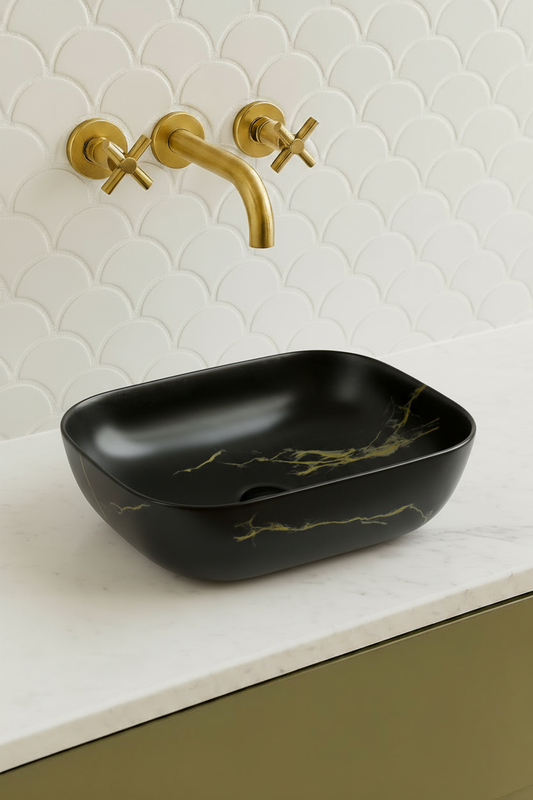 VITO NILAH Rectangular Premium Ceramic Above-Counter Basin 455*320*165mm NV03/NV06