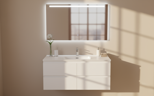 VITO REFINE Wall Hung PVC Cabinet With U Shape Soft Closing Drawers 1200-1500mm