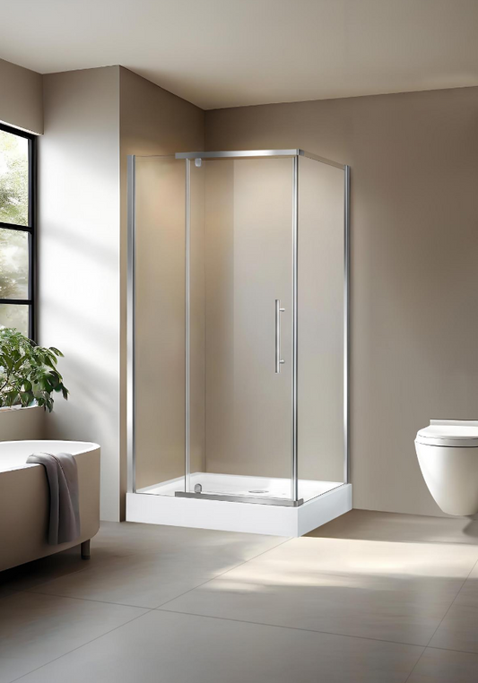 Shower Door Wall-mounted Chrome Aluminum Profile with Handle NC1231-CH