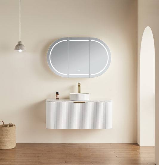 Lumero LED PVC Mirror Shaving Cabinet 1200/1500 LOSV1275MW-LED/LOSV1275MB-LED