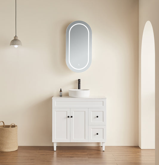 Lumero LED PVC Mirror Shaving Cabinet 450x900x155mm LOSV4590MW-LED/LOSV4590MB-LED
