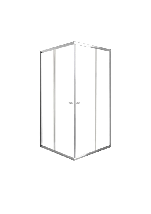 Shower Door Two Fixed + Two Sliding with Stainless Steel Round Handle 900X900X2000mm NA01142-CH