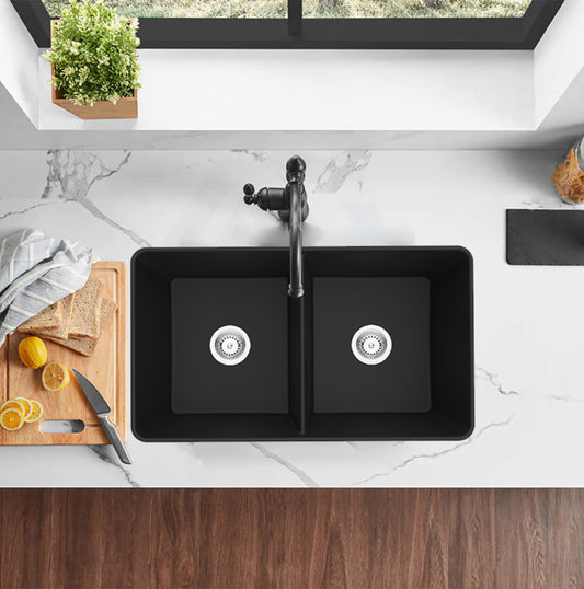 Quartz FARMHOUSE Kitchen Sink 838*482*262mm QZ8348D-MB/MW/MG