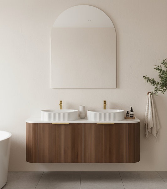 VITO ARDEN Fluted Curved Vanity With Inner Drawer 1200-1500mm