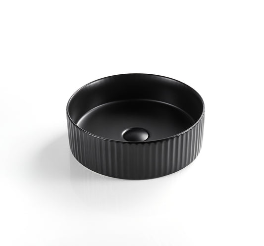 VITO Geneva Fluted Round Premium Ceramic Above-Counter Basin 400*400*125mm GNV4040