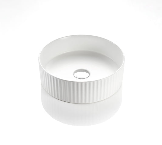 VITO Geneva Fluted Round Premium Ceramic Above-Counter Basin 360*360*115mm GNV3636