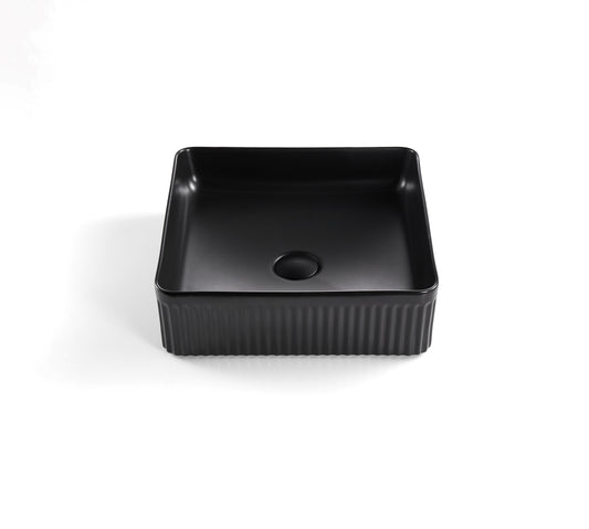 VITO Athena Fluted Square Premium Ceramic Above-Counter Basin 415*415*120mm ATH415SQ