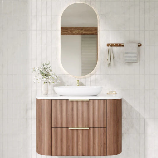 VITO ARTIS Fluted Curved Vanity with soft closing drawers 600-900mm