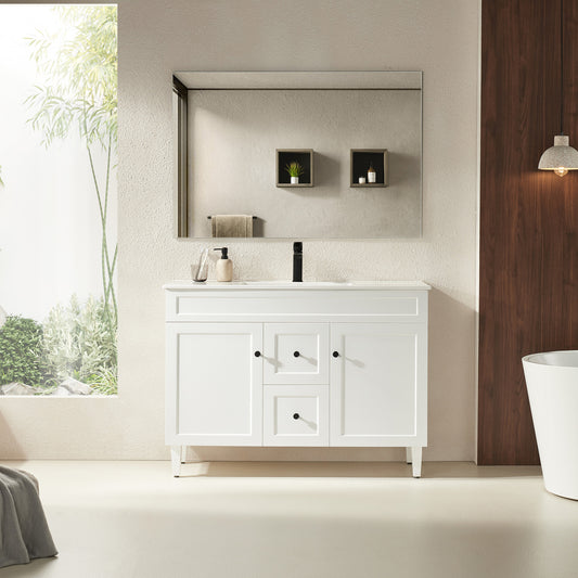 VITO Hamilton Floor PVC Cabinet Soft Closing Doors,Middle Drawers 1200mm HMT124DL-MW/MB