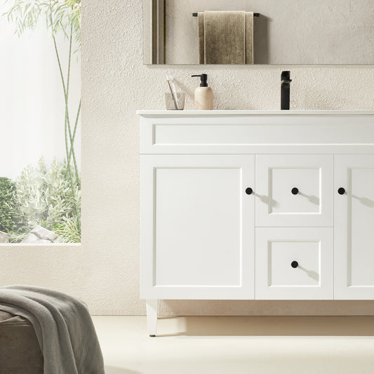 VITO Hamilton Floor PVC Cabinet Soft Closing Doors,Middle Drawers 1200mm HMT124DL-MW/MB