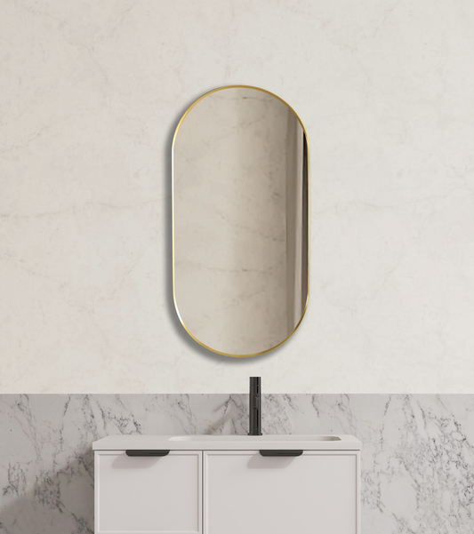 Vetra Aluminum Framed Mirror 5mm Copper Free with Safety Film 450*900/600*1000mm VOFM4590/VOFM60100-MB/BN/GM