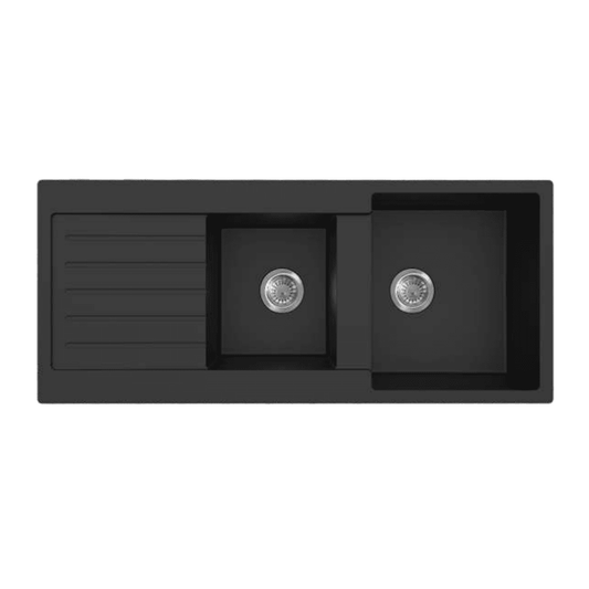 Quartz Top-mount Kitchen Sink 1160*500*216mm (QZ11650DD-MB)