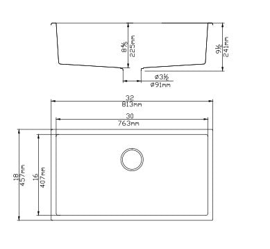 Quartz Undermount Kitchen Sink 810*460*226mm (QZ8145-MB)