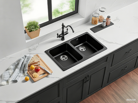Quartz Top-mount Kitchen Sink 860*500*216mm (QZ8650D-MB)