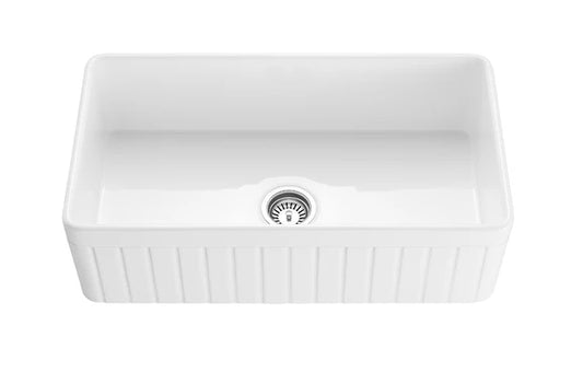 Greenwich Fireclay farmhouse single sink 838*456*252mm (FCBD828GW/MB)