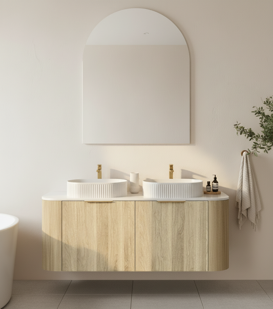 VITO ARDEN Fluted Curved Vanity With Inner Drawer 1200-1500mm