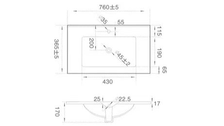 VITO Ceramic Top 610-910mm PC6036/7536/9036