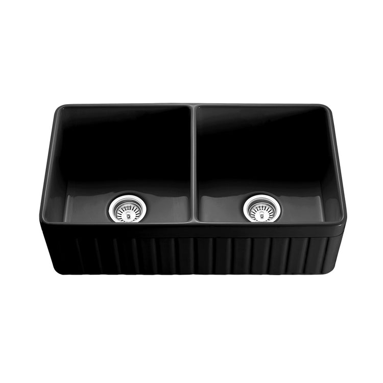 Greenwich Fireclay farmhouse double sinks 838*457*255mm (FCBD828-D-GW/MB)