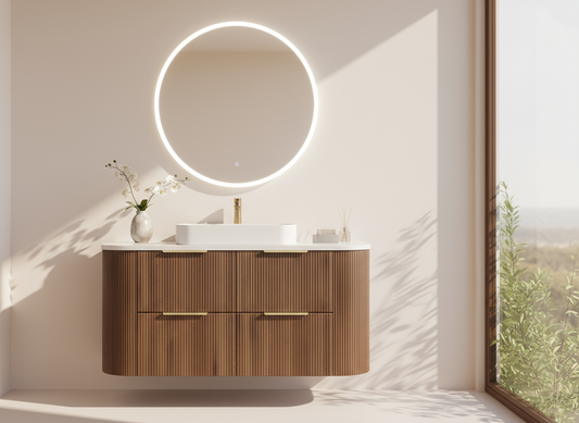 VITO ARDEN Fluted Curved Vanity With Soft Closing Drawers 1200/1500mm(ARD1200W-D/ARD1500W-D)