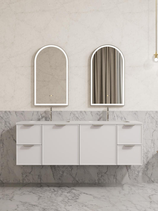 Aura Iron Framed LED Mirror – Front & Backlit Smart touch free controls 600*900mm LFMAR6090