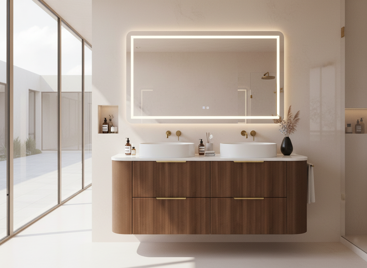 VITO ARDEN Fluted Curved Vanity With Soft Closing Drawers 1200/1500mm(ARD1200W-D/ARD1500W-D)