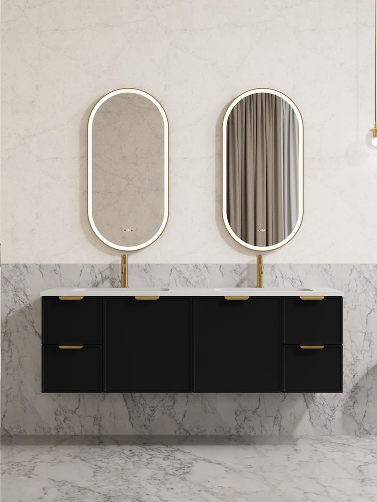 Lirra Iron Framed LED Mirror Electroplated 450/600mm LOFM4590/LOFM60100-MB/BG/BN/GM