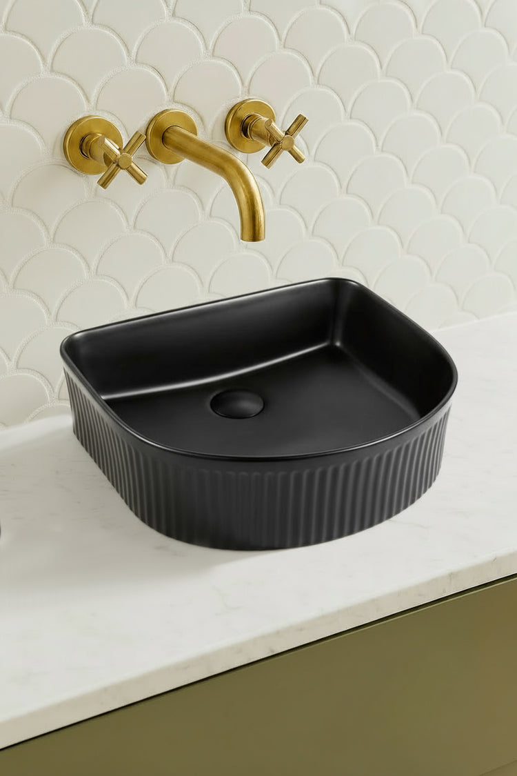 VITO Geneva Fluted Arch Premium Ceramic Above-Counter Basin 415*365*120mm GNV4135AR