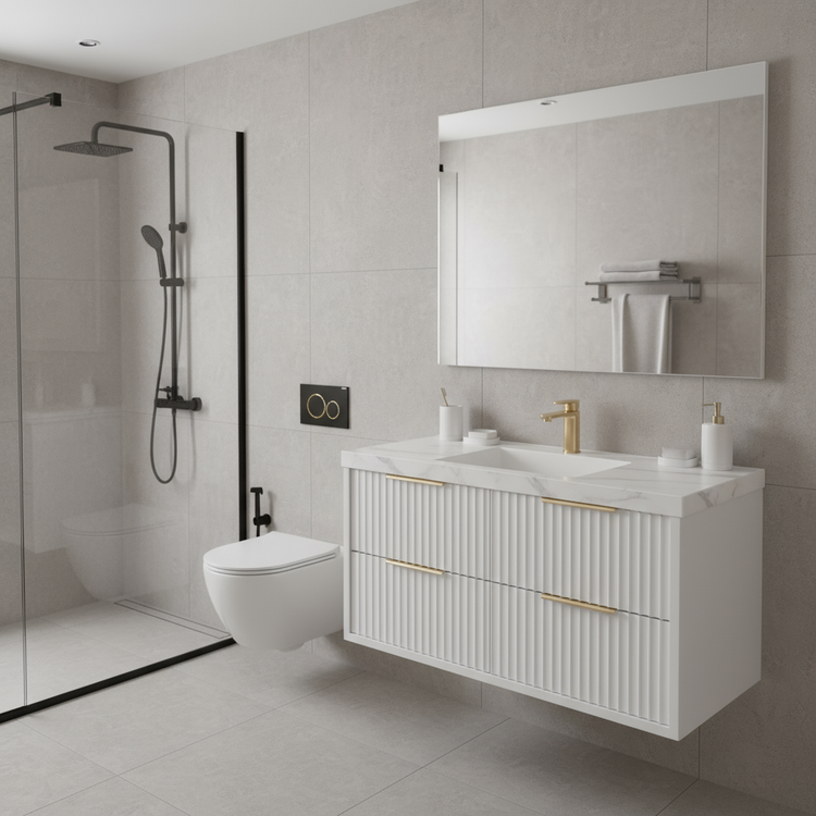 VITO ROCCA Wall Hung PVC Cabinet With Soft Closing Drawers 1200-1500mm