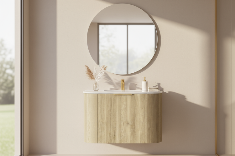 VITO ARDEN Fluted Curved Vanity With Inner Drawer 600-900mm