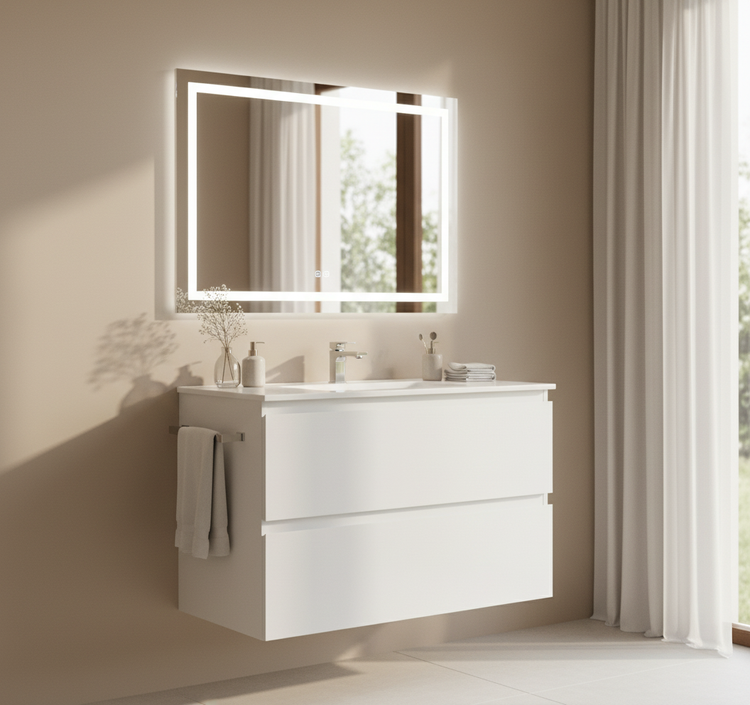 VITO  REFINE Wall Hung PVC Cabinet With U Shape Soft Closing Drawers 1200-1500mm