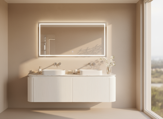 VITO NOOSA Fluted Curved  Vaity with Side Drawers  1200-1800mm