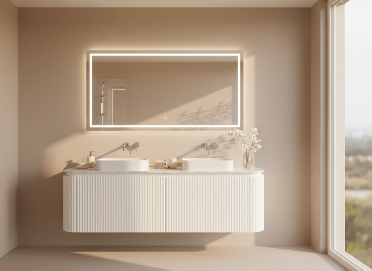 VITO NOOSA Fluted Curved  Vaity with Side Drawers  1200-1800mm