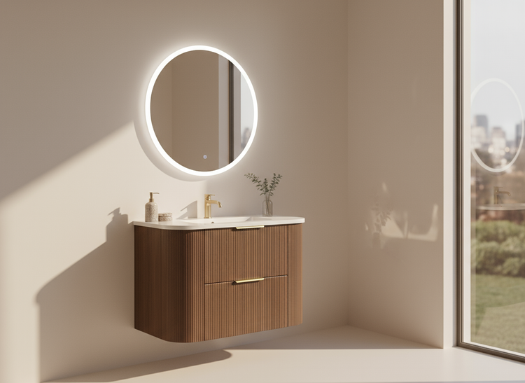 VITO ARDEN Fluted Curved Vanity With Soft Closing Drawers  600-900mm