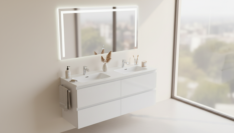 VITO  REFINE Wall Hung PVC Cabinet With U Shape Soft Closing Drawers 1200-1500mm