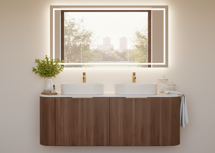 VITO ARDEN Fluted Curved Vanity With Inner Drawer 1200-1500mm