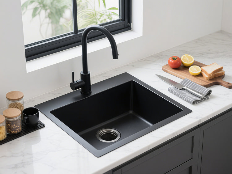 Quartz Top mount laundry tub 590*525*232mm (QZ5952)