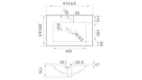 VITO Ceramic Top 610-910mm PC6036/7536/9036