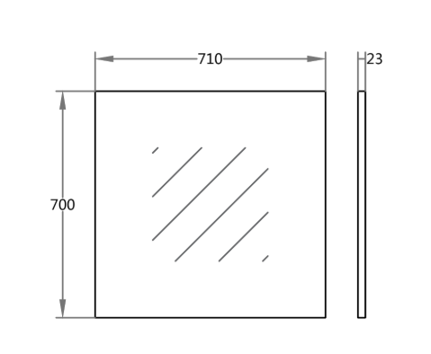 SHAKA Pencil Edge Mirrors 450-1500mm