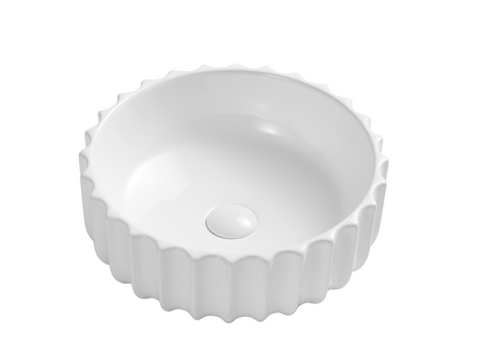 VITO Oslo Fluted Round Ceramic Above-Counter Basin 420*420*140mm OS659
