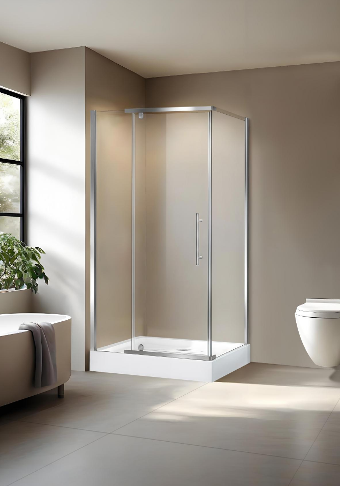 Shower Door Wall-mounted Chrome Aluminum Profile with Handle NC1231-CH