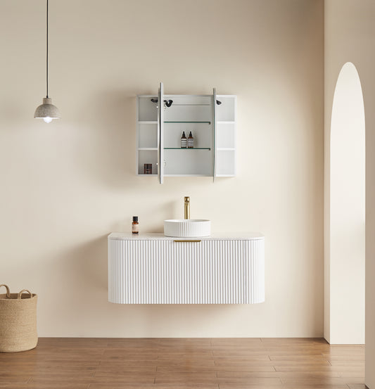 Lumero LED PVC Mirror Shaving Cabinet 1200/1500 LOSV1275MW-LED/LOSV1275MB-LED