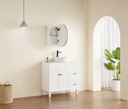 Lumero LED PVC Mirror Shaving Cabinet 900x600x155mm LOSV9060MW-LED/LOSV9060MB-LED