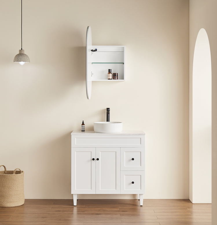 Lumero LED PVC Mirror Shaving Cabinet 450x900x155mm LOSV4590MW-LED/LOSV4590MB-LED