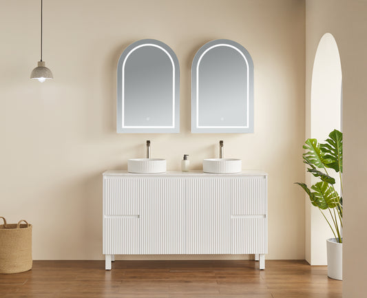 Lumero LED PVC Mirror Shaving Cabinet 600x900x155mm LARSV6090MW-LED/LARSV6090MB-LED