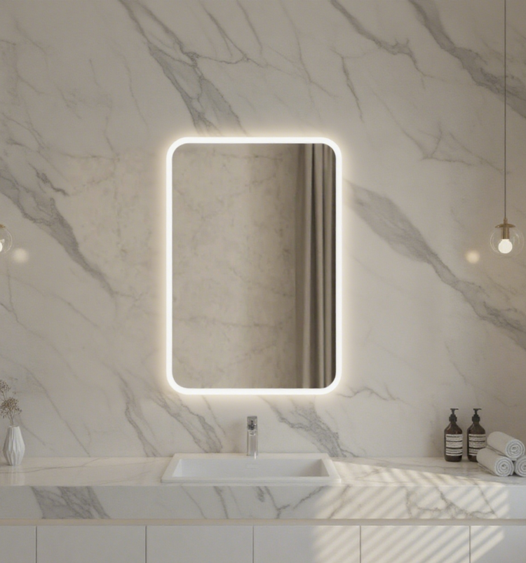 Ovian LED Back lit Mirror Pencil Edge Smart touch free controls 750/900/1200 OSPBM7560/9075/1280