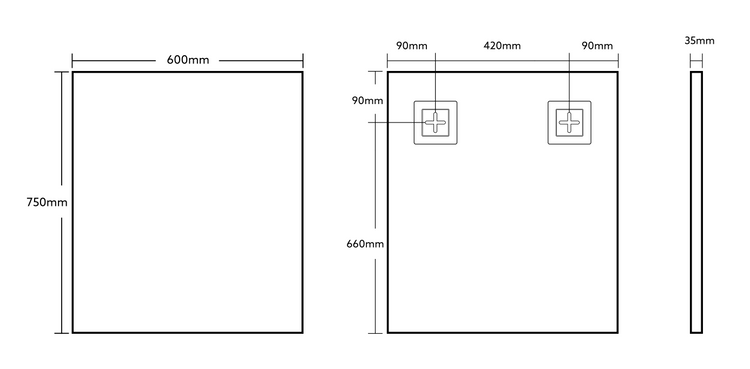 Vetra Aluminum Framed Mirror 5mm Copper Free with Safety Film 450/600/750/900/1200 VSFM4560/6075/7575/9075/1290-MB