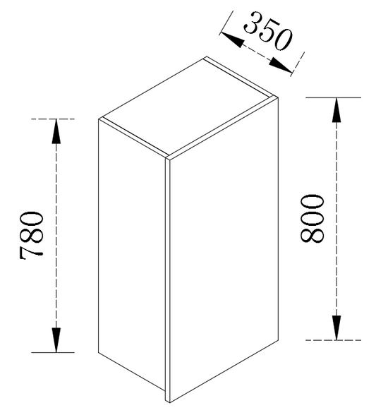 Kitchen Wall Cabinet 1 Door Cupboard 300/350/400/450/500mm W300/350/400/450/500-800-BOX