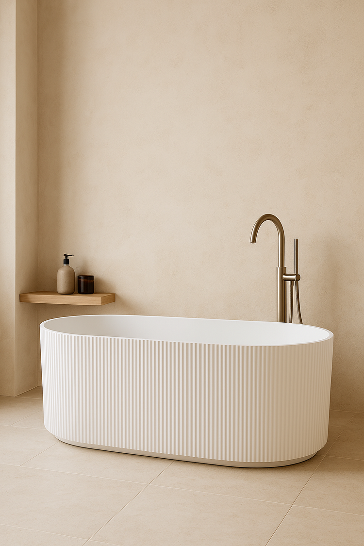 Ayana Fluted Freestanding Bathtub 1500/1700 ABAT1500/1700-GW/MW/MB